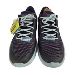 Skechers Go Run 7 Interval Womens 9 Navy Light Blue Running Sneakers GogaMat NWT
